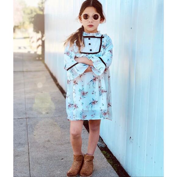 Little Edge Threads Floral Lace Dress - Girls Size Medium - Picture 1 of 7